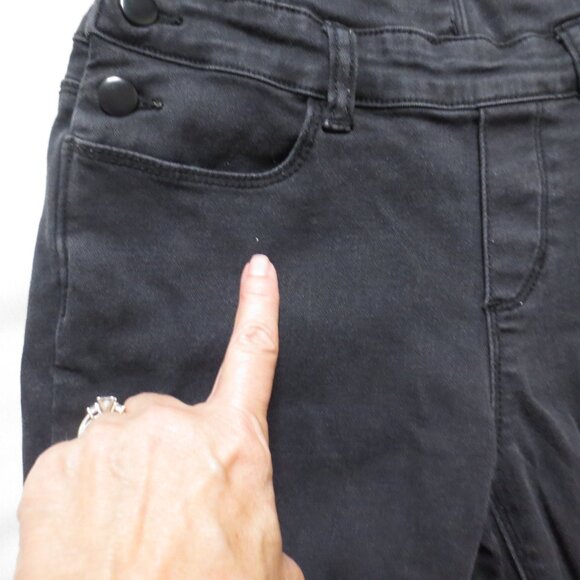 BULLHEAD womens OVERALLS faded black JEAN frayed DENIM pants BOHO SIZE S - Picture 9 of 14